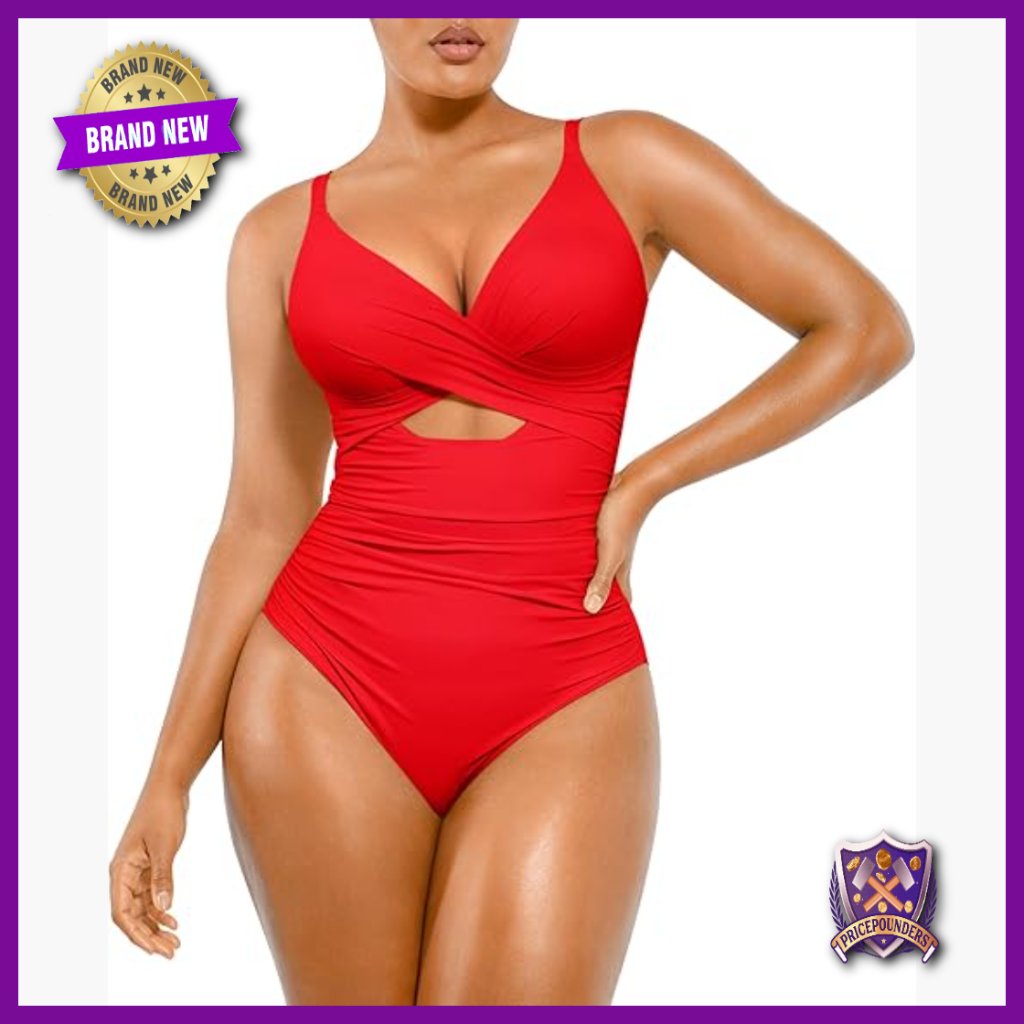 Xxl One Piece Swimsuit Tummy Control Push Up Built In Bra Adjustable Straps